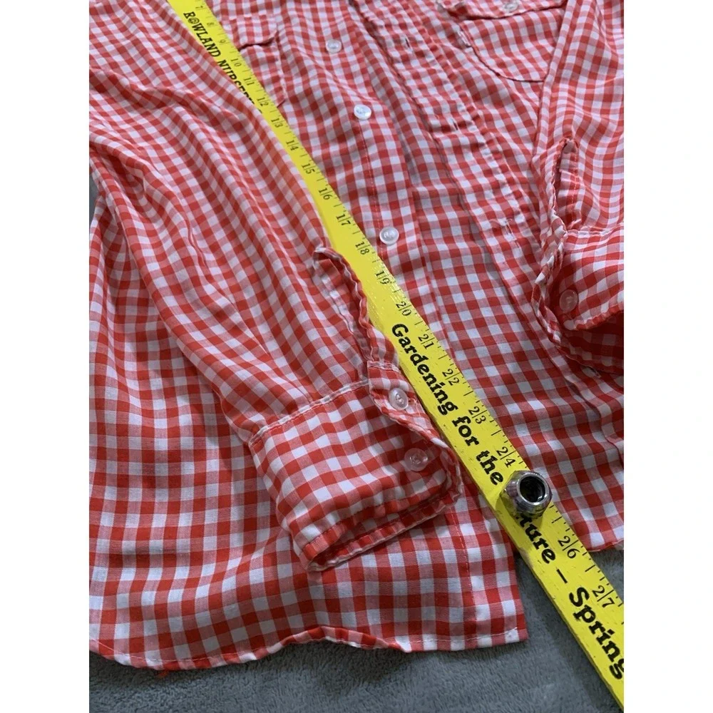Vintage 60s 70s Levi's Plaid Gingham Western Button Shirt Size M Big E